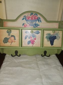 Beautiful wall hanging kitchen shelf with drawers and hooks