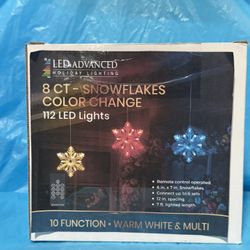 8CT SNOWFLAKES COLOR CHANGING 10 FUNCTIONS
