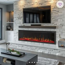 FRED HOME 60" Recessed and Wall Mounted Electric Fireplace