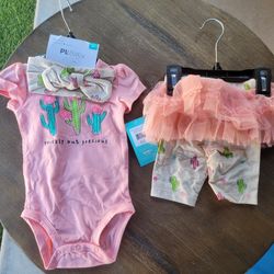 New Size 3M 3 Months Baby Girls AZ Cactus Themed Outfit By PL Baby  New Gift Desert Boutique