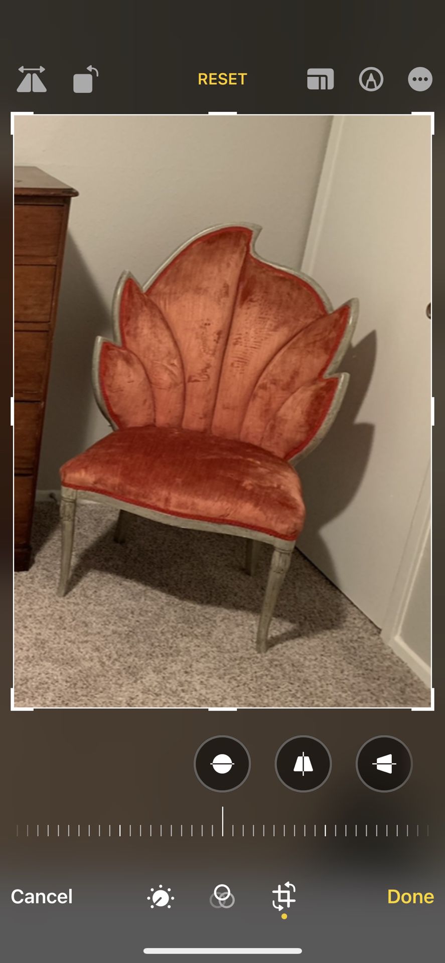 Vintage Velvet Chairs & Antique Dresser
