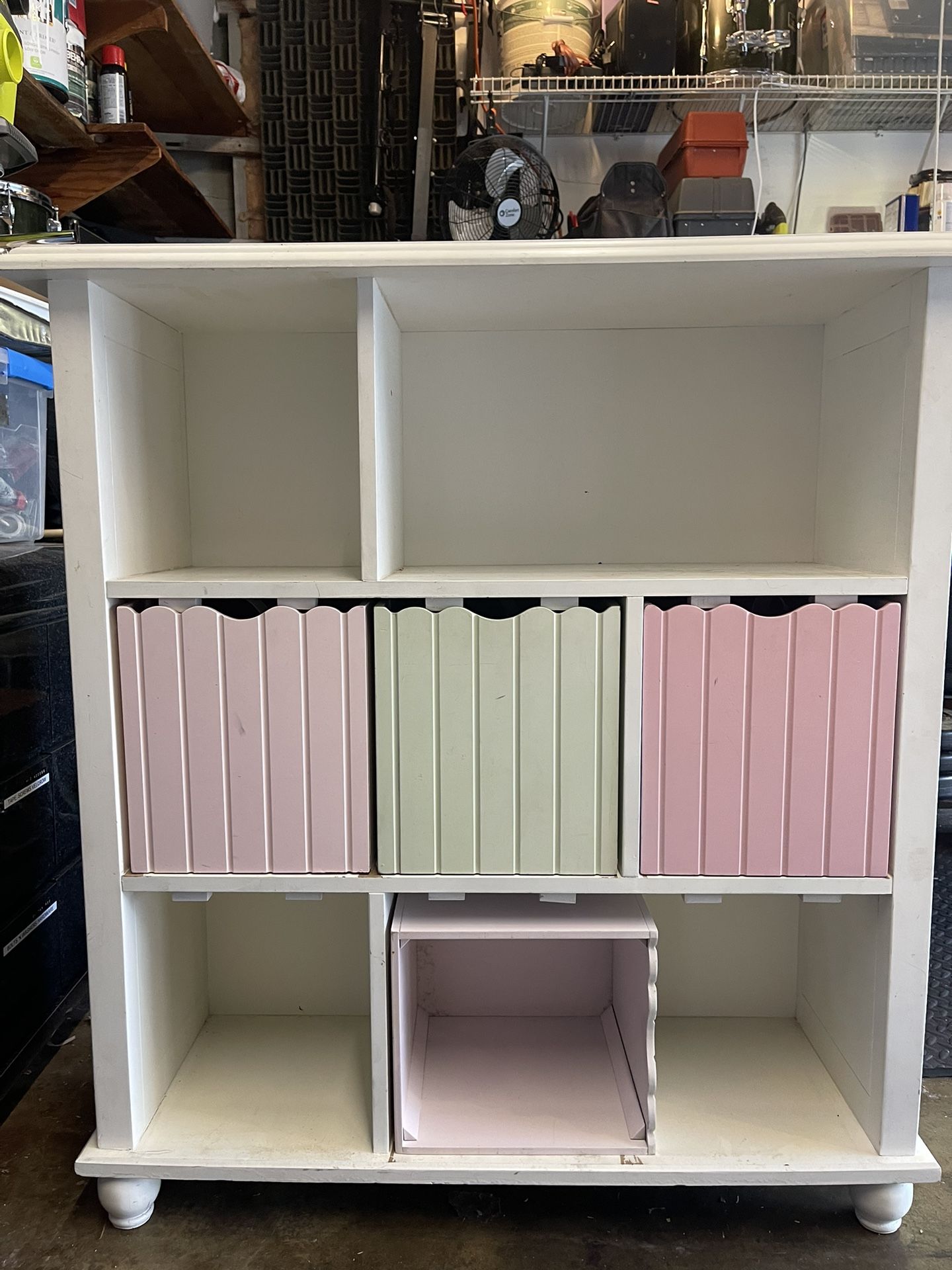 Kids Bookcase White With Cubbies And Drawers