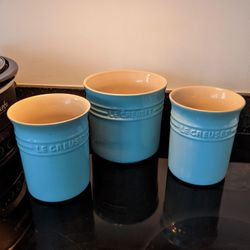 Le Creuset vase pot planter utensils holder Tiffany Blue
