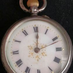 1909 Eduardian sterling silver women's pocket watch