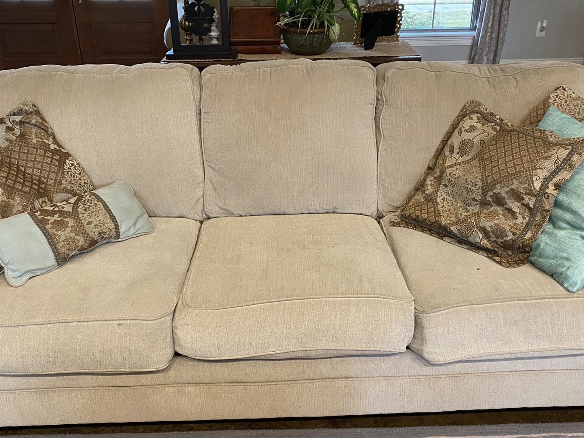 Beige Couch And Loveseat