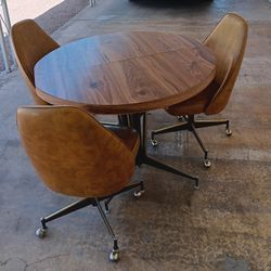 Vintage Retro Kitchen Dinette Set With Three Chairs