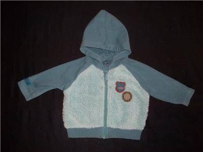 Naartjie Baby Boy 0-3 Month Little Critters Hoodie Sherpa Front Jacket