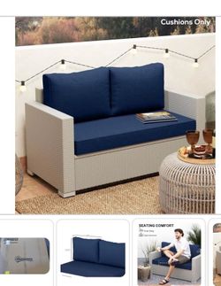 New Cushions 26 In. X 4.9 In. Replacement Outdoor Loveseat Cushions 2 Seater With Pillows