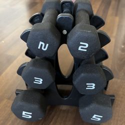 Light Dumbbell Weight Set, 6 weights 2-5 lbs.