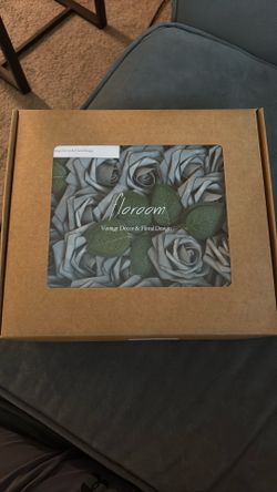 New!2 Floroom Foam Roses - Dusty Blue/Slate Color (DIY, Wedding, Crafts)