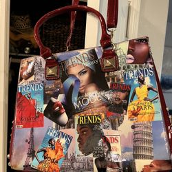 Red Patent Tote W Matching Wallet 