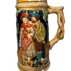 Vintage German Style Beer Stein Mug  8 in. Ceramic