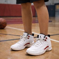 Jordan 12 Red & White Kicks Size 5