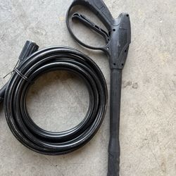 Pressure washer hose and gun . Dewalt electric cart