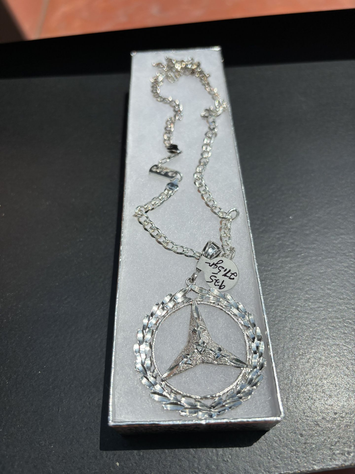 Mercedes Benz Symbol with Serling Silver Chain
