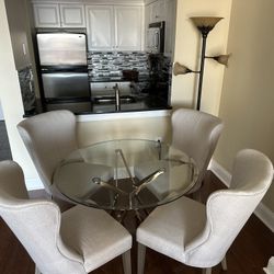 Glass Table With 4 Chairs 