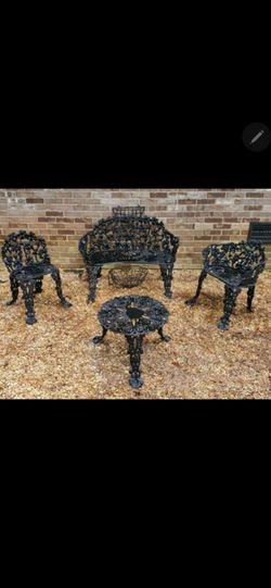 Black Cast Iron Garden Furniture Set