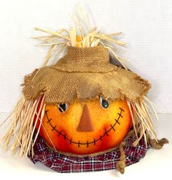 Vintage 1999 Trendmasters Halloween “Hallow Scream Festive: Scarecrow Head” Decoration