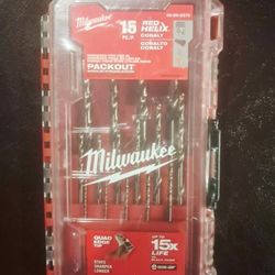 New Milwaukee Red Helix Cobalt Drill Bits