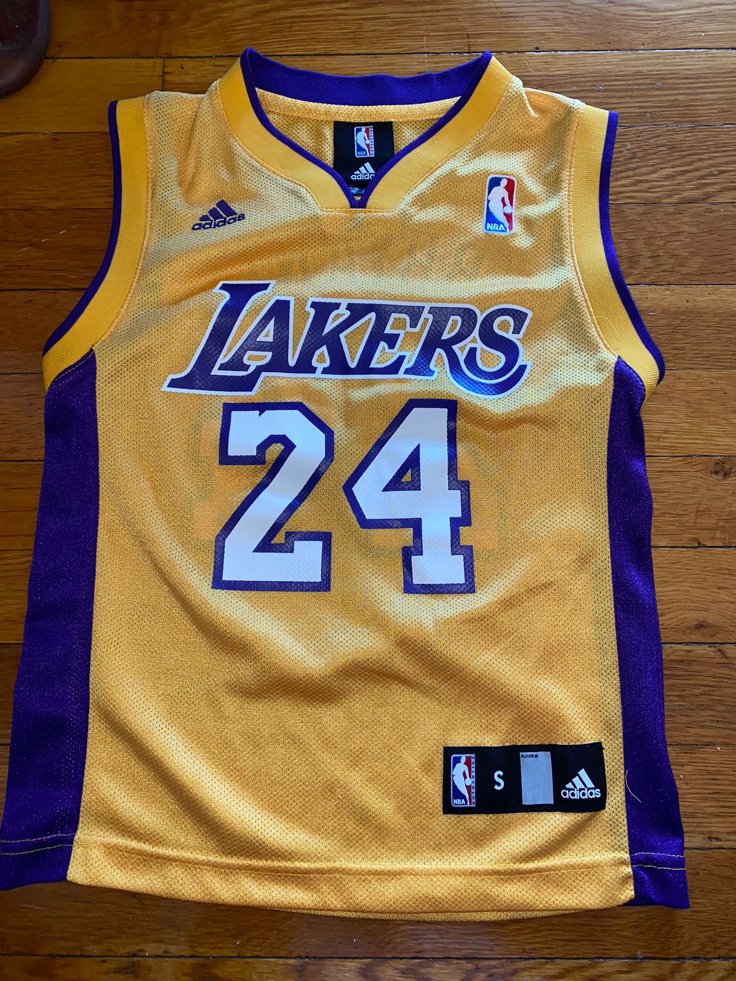 Adidas Kobe Bryant Los Angeles lakers mamba yellow jersey youth Small