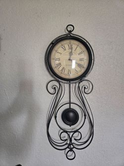 Firstime Manufactory Vintage Style Wall Clock with Pendulum Black