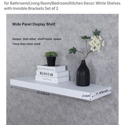 6 White Floating Shelves