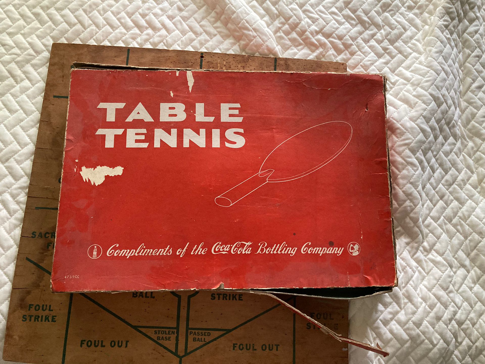 Vintage Coca Cola Table Tennis Set