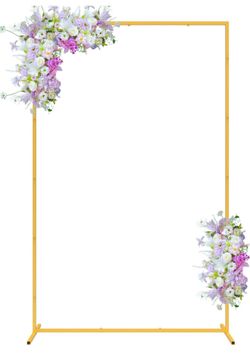 Wedding Arch Backdrop Stand Metal Balloon Frame Birthday Party 6.6x4FT Gold
