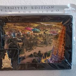 Disney New Pin and Litho Fantasy Collectible 