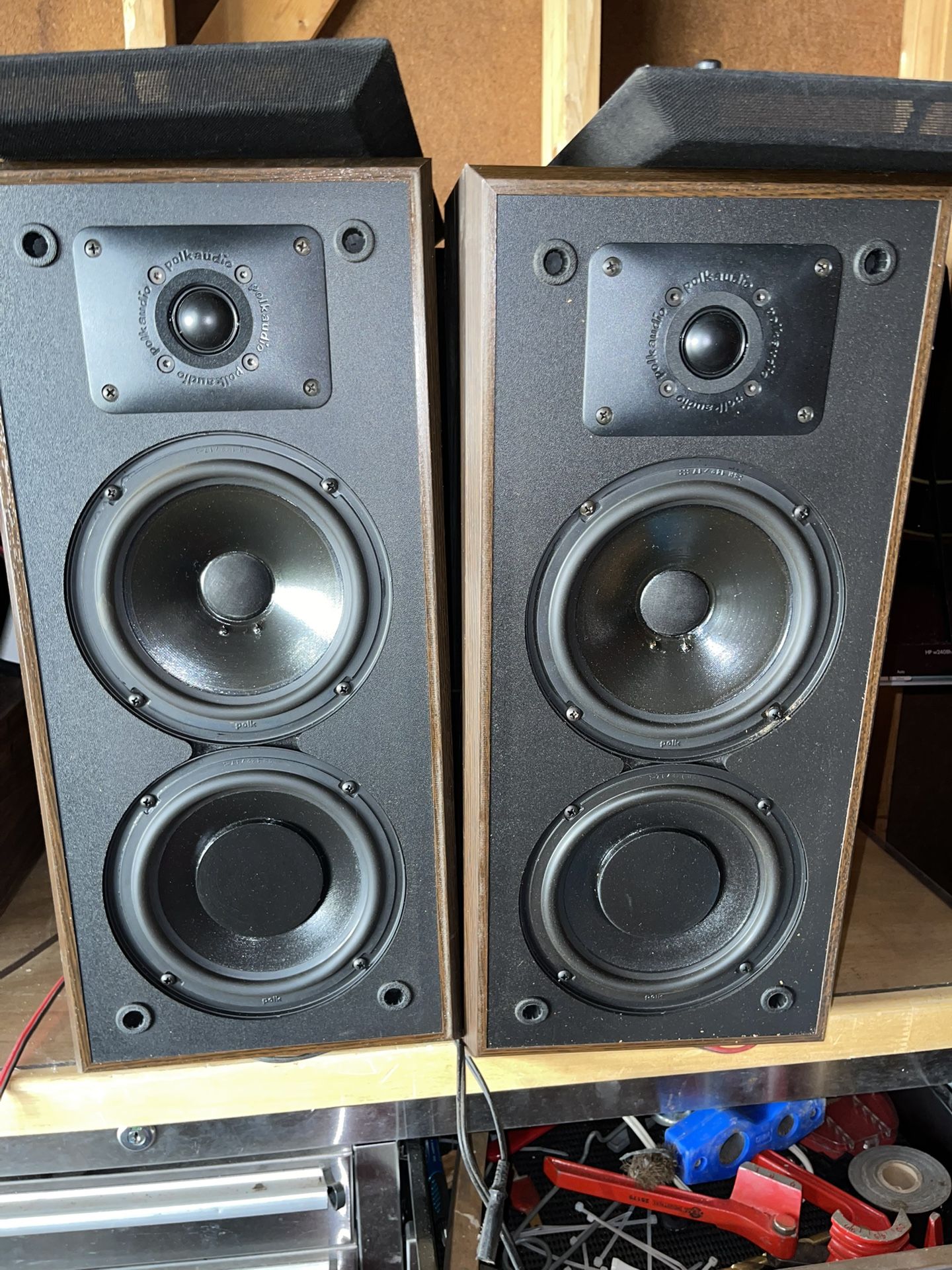 Vintage Pair of Polk Audio M5JR Monitor Series Tall Bookshelf