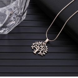 Ouran Tree of Life Necklace for Women, Gold or Silver Chain Pendant Necklace Girls Gift Necklace with CZ Crystal