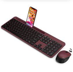 Wireless Keyboard And Mouse Rechargeable WISFOX Slim Wireless ...