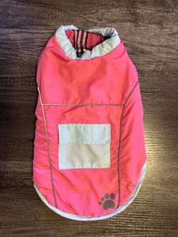 Pink Dog Jacket with Reflective Trim