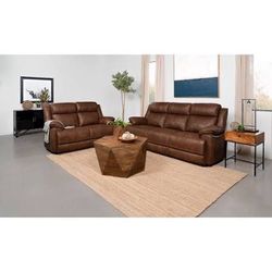 New Reclining Couch / Love Seat.  Brown Leather.  Free Delivery!