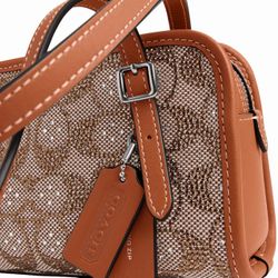 Coach Signature Crystal Jacquard Swing Bag 20