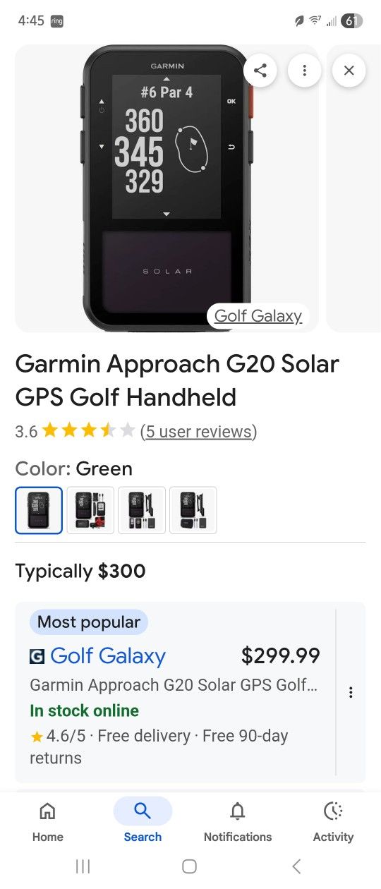 Garmin 2.0 Approach 💯 solar
