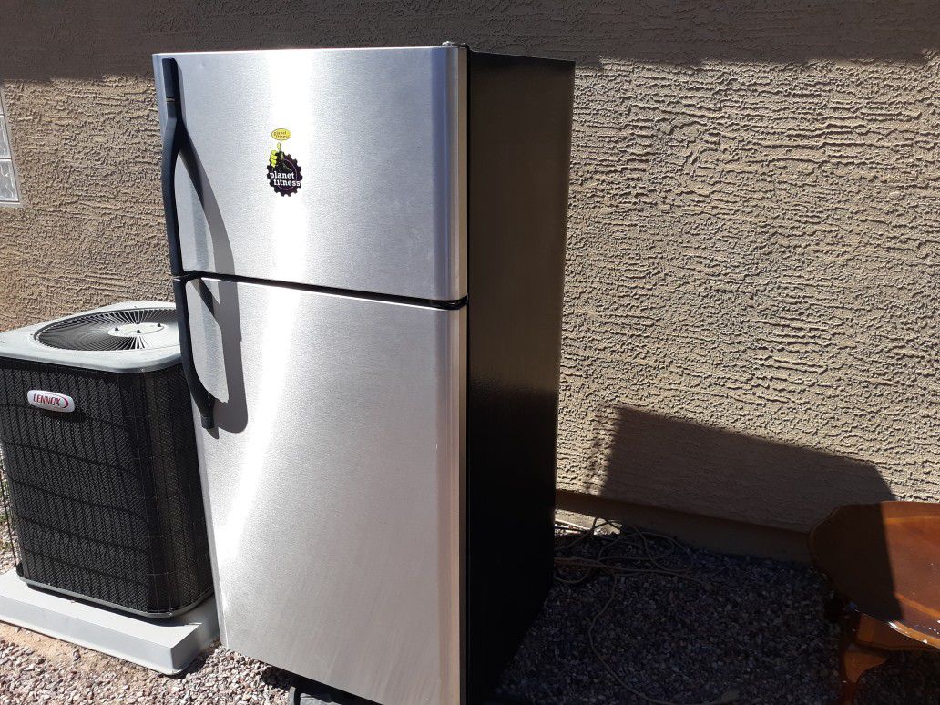 Stainless steel fridge, in great condition and a deep freezer