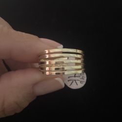 15k Gold Connected Stacker Ring 