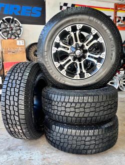 Wheels 18x9 Whit 265/70r18 Lionhart A/T tires ( Set 4) Brand New