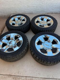 20 inch Chrome chevy rims bfgoodrich