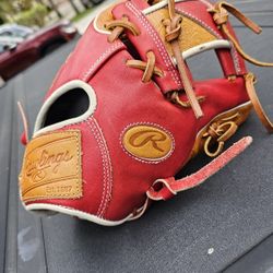 Rawling Baseball Glove 11.5 Size Infield Heart Of The Hide Red Color