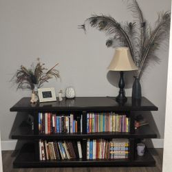 **Heavy Duty Dark Wood Bookshelf/ Tv Stand**
