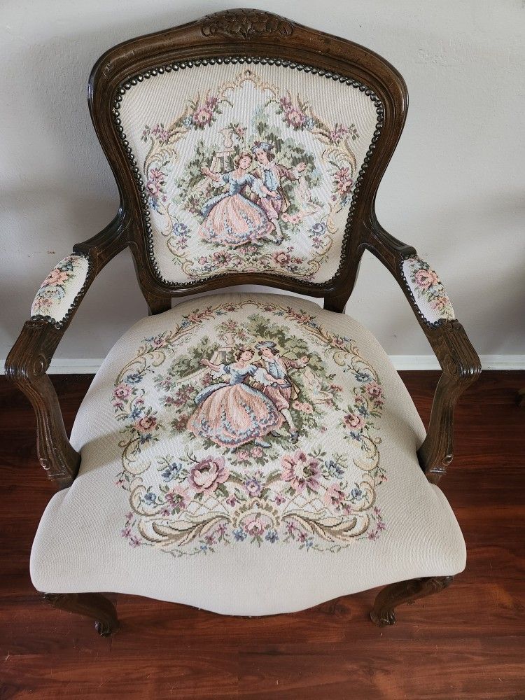 Antique Victorian needlepoint arm chair Accent chair