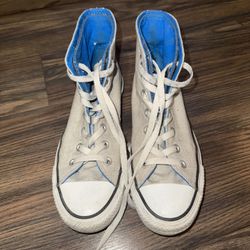 Grey/ Blue Converse Shoes