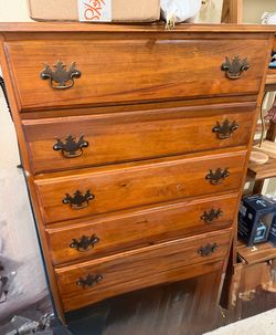 Tall 5-Drawer Wooden Dresser