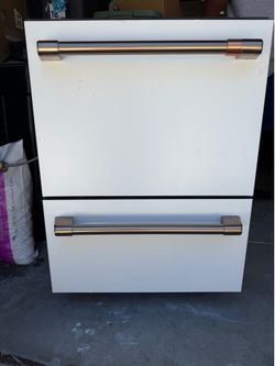 GE Cafe Double Drawer Dishwasher Matte White