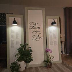 Like New! 1 Large & 3 Medium Custom Wood Wedding Pillar Signs with Lighting - Used Once