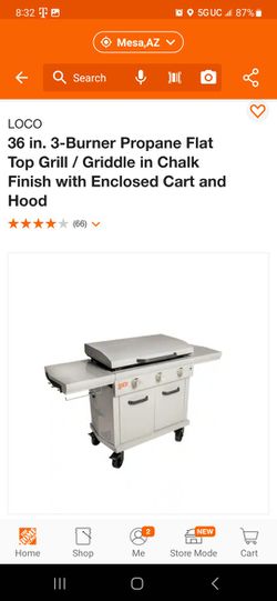 Loco 26 In. 2-Burner Propane Flat Top Grill / Griddle In Chalk Finish With  Enclosed Cart And Hood For Sale In Mesa, Az - Offerup