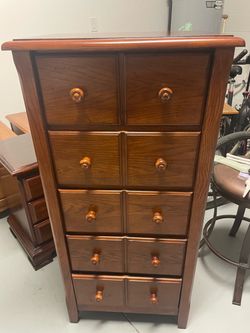 Tall Wood Chest with 10 Drawers