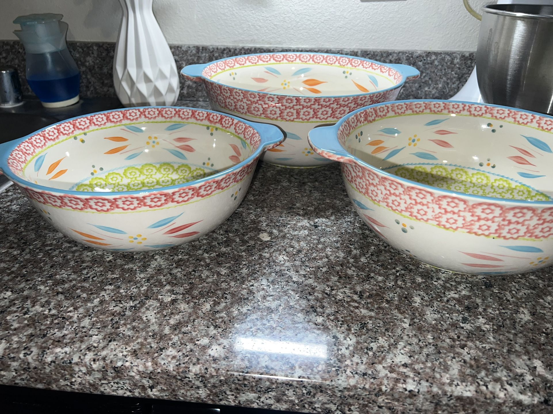 Temp Tations Old World. Print Mixing Bowls Set